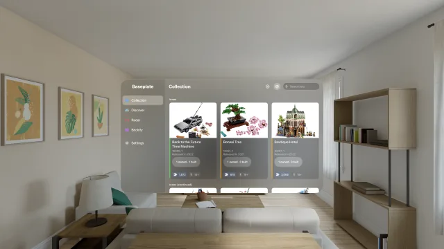 Baseplate on Apple Vision Pro: collection
